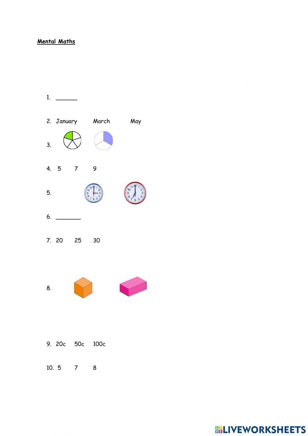 Mental Maths Mental Maths