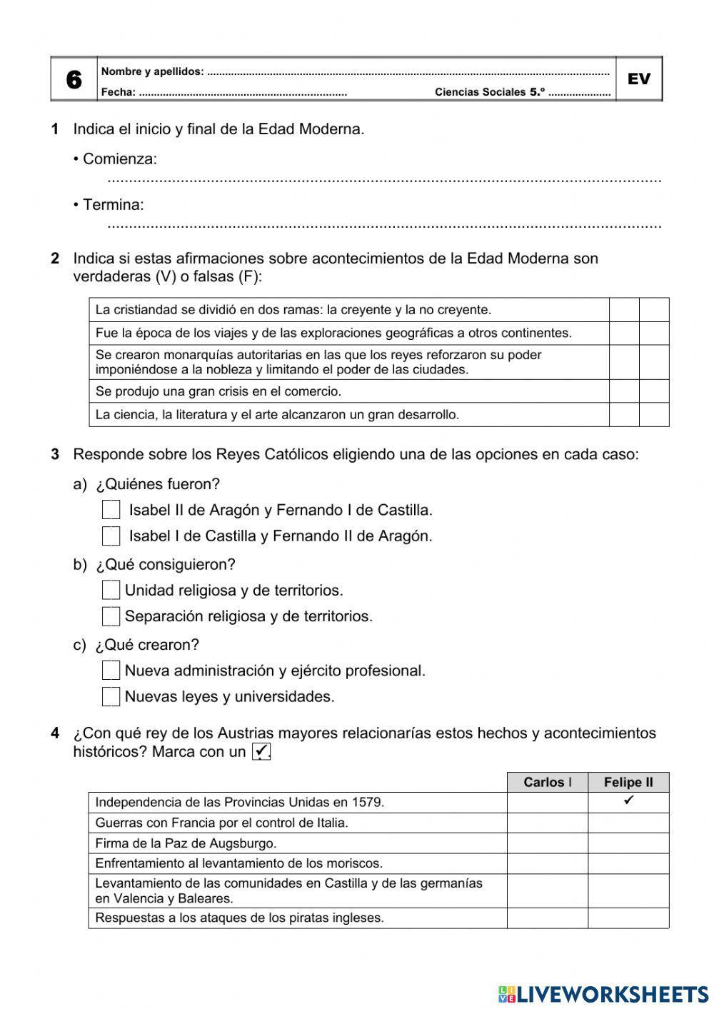 La Edad Moderna en España