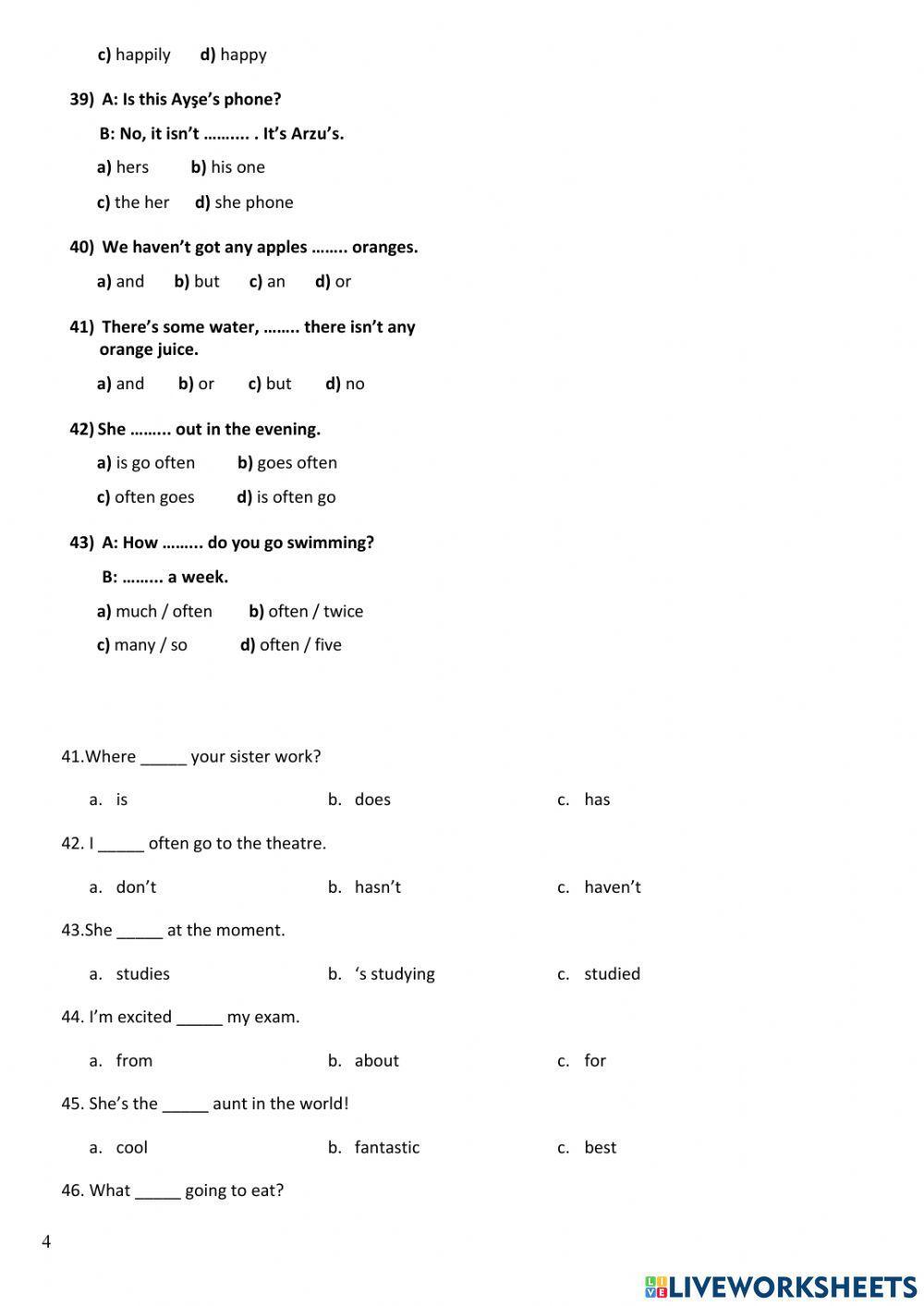 Diagnostic test A1 A2