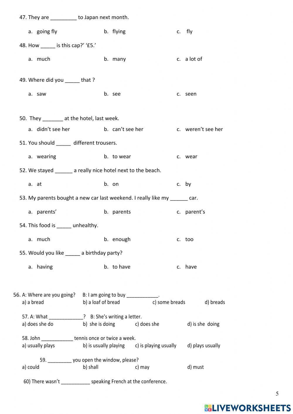 Diagnostic test A1 A2