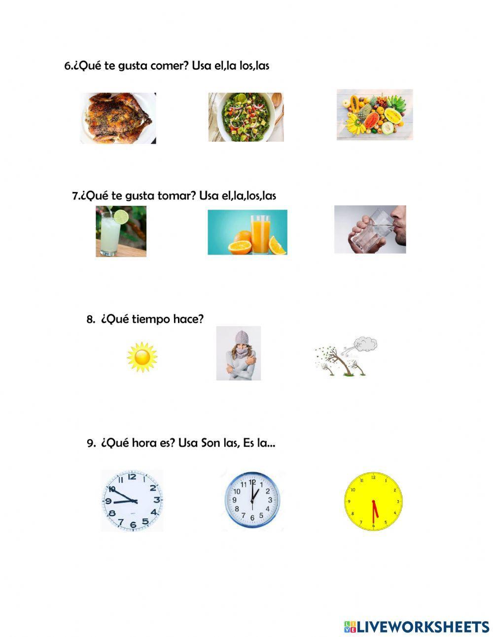 Spanish Second Semester Review