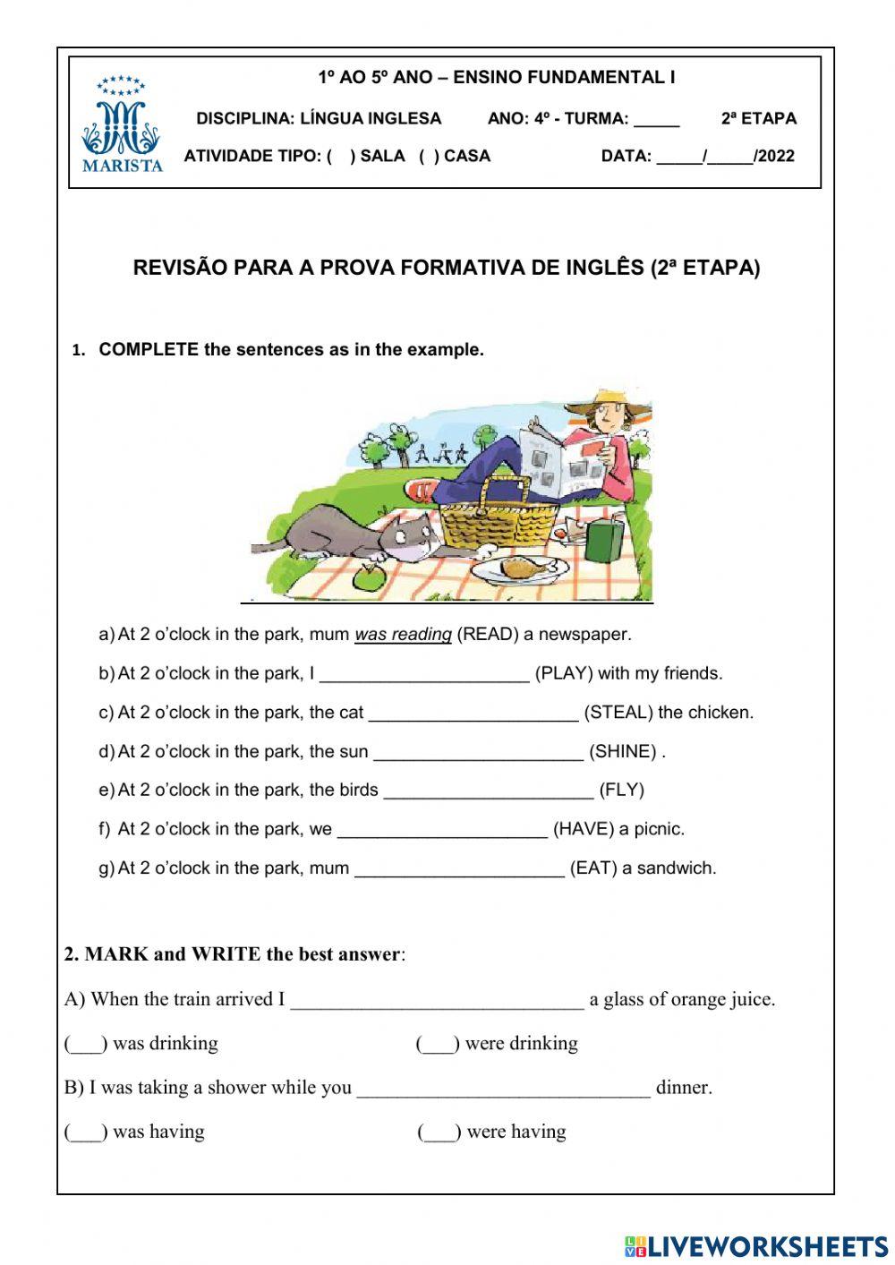 Revisão Prova Formativa 2a etapa
