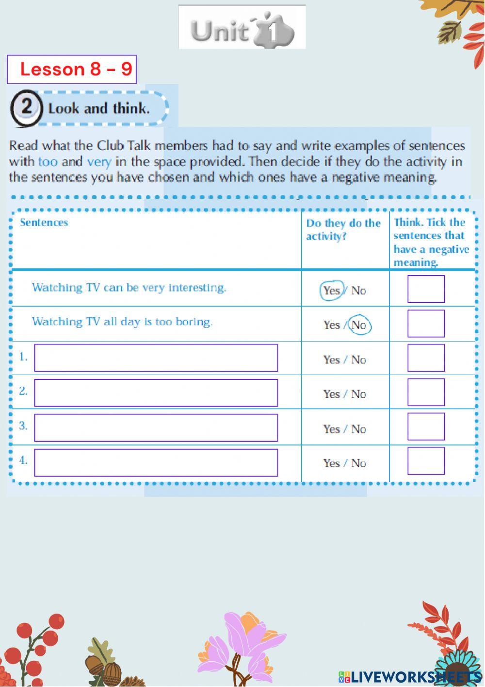Grade 8 S 1 Unit 1 Lessons 8 - 9 SB Pages 6 -7