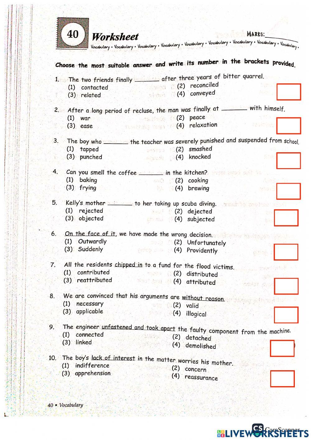 Grammar + vocab part h