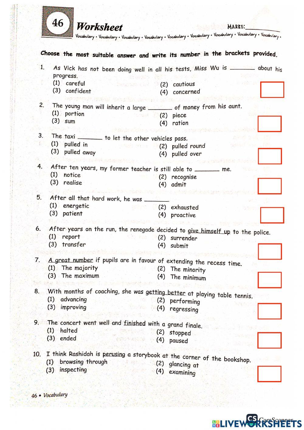 Grammar + vocab part j