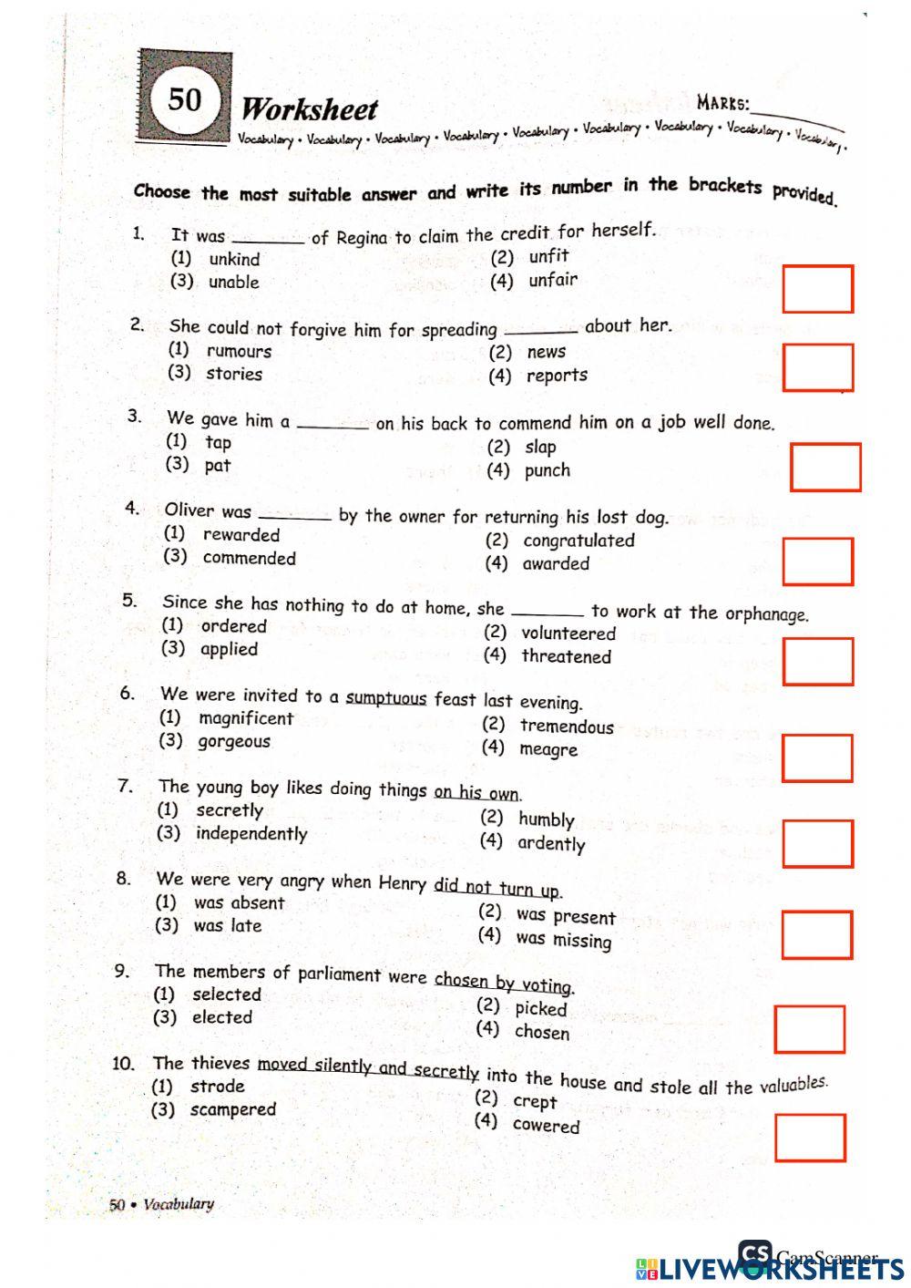 Grammar + vocab part j