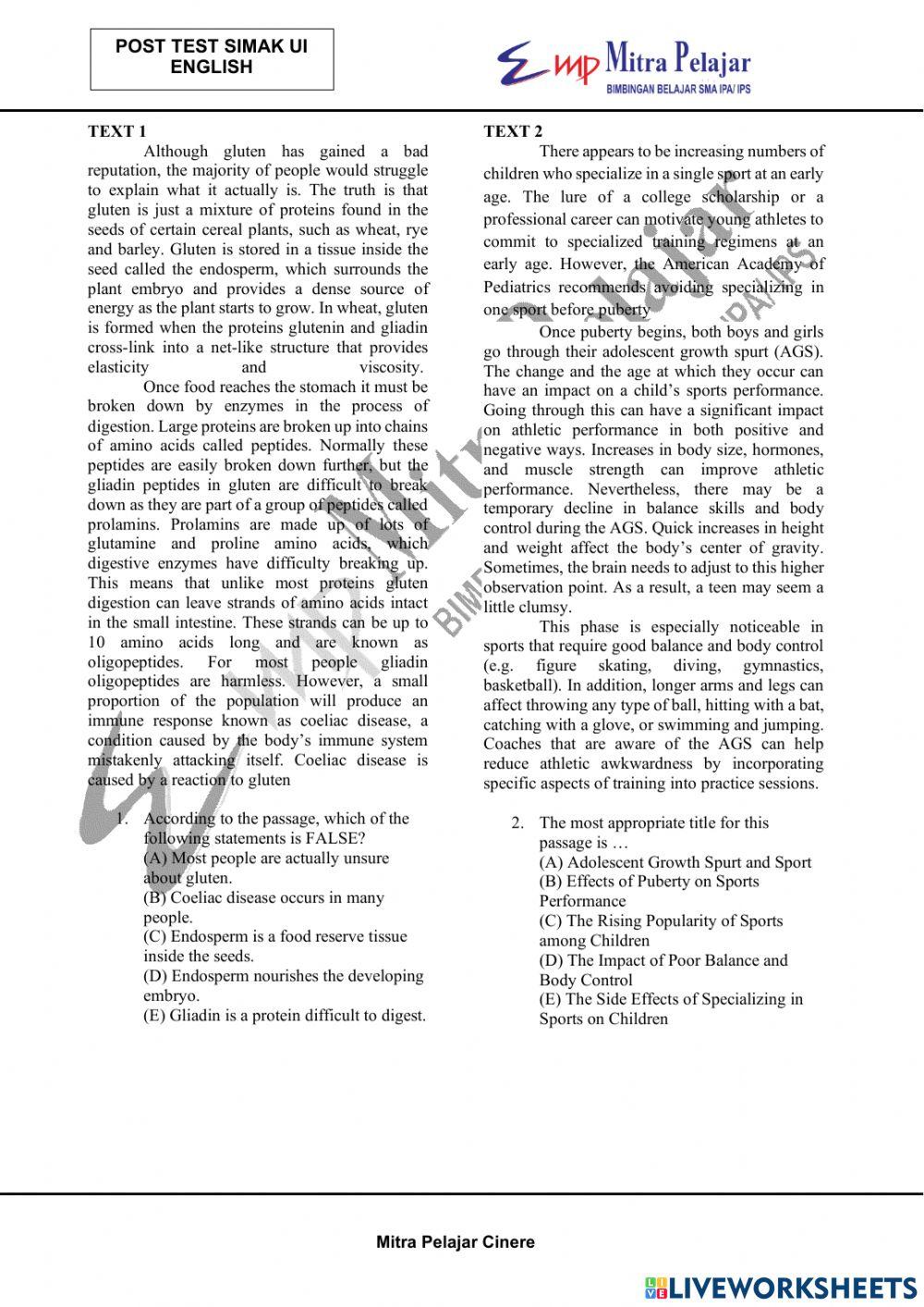 Post test simak ui english