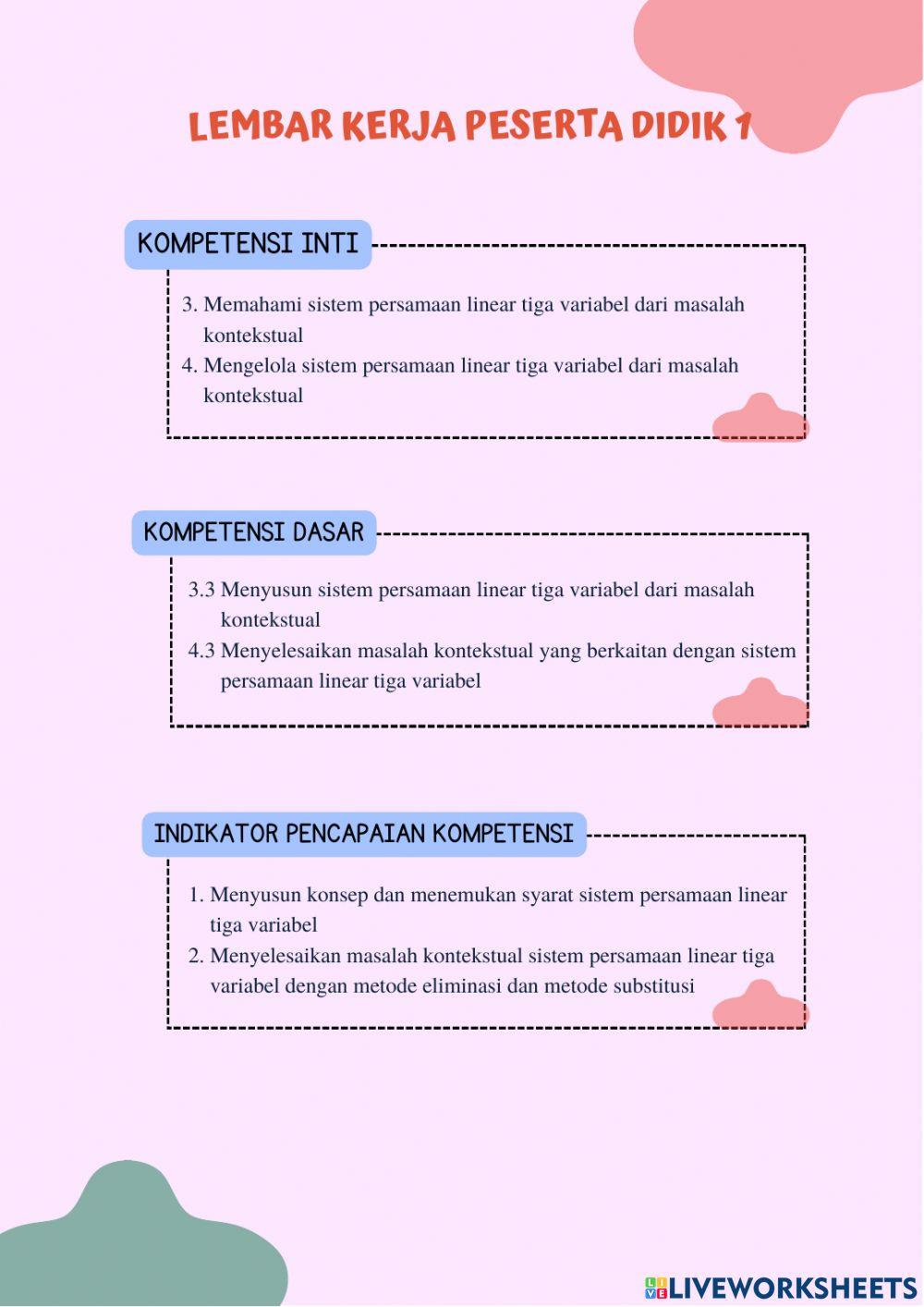 SPLTV (Metode Eliminasi)