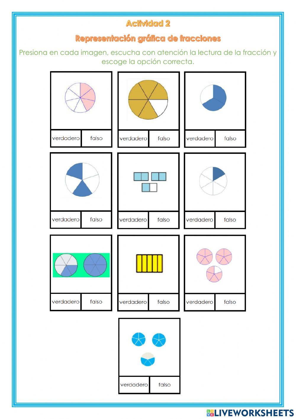Representación gráfica de fracciones 2