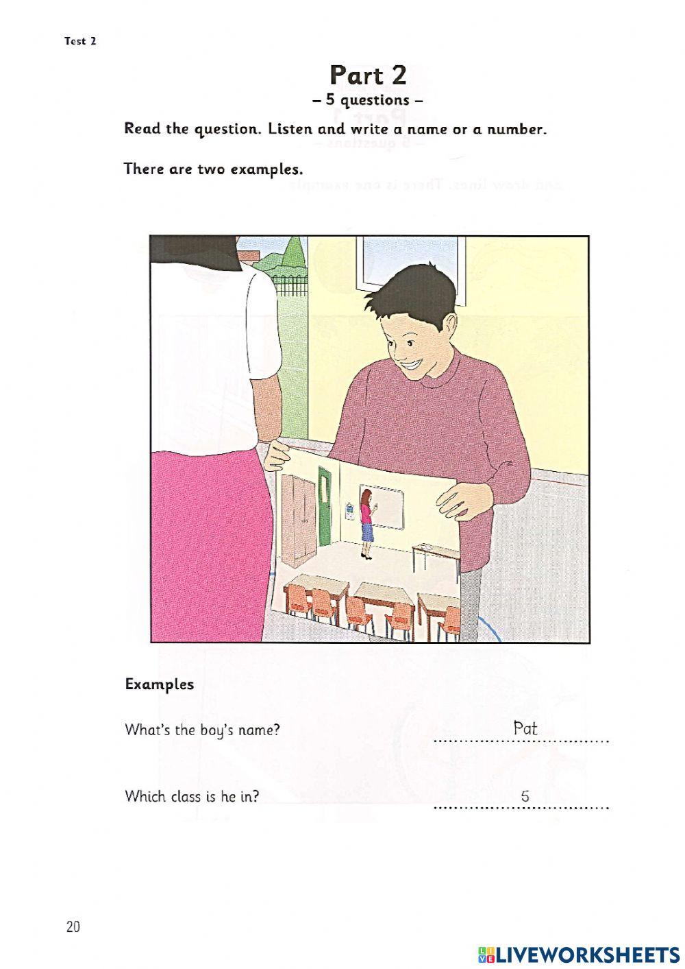 Starters - Test 2 - Book 6 - Listening