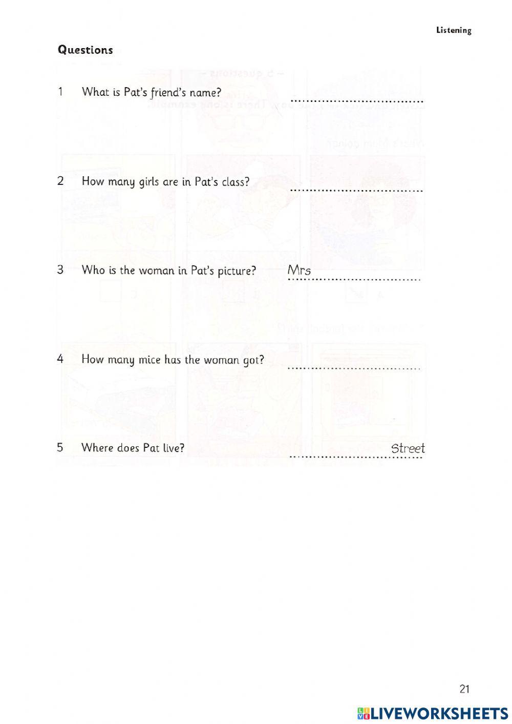 Starters - Test 2 - Book 6 - Listening