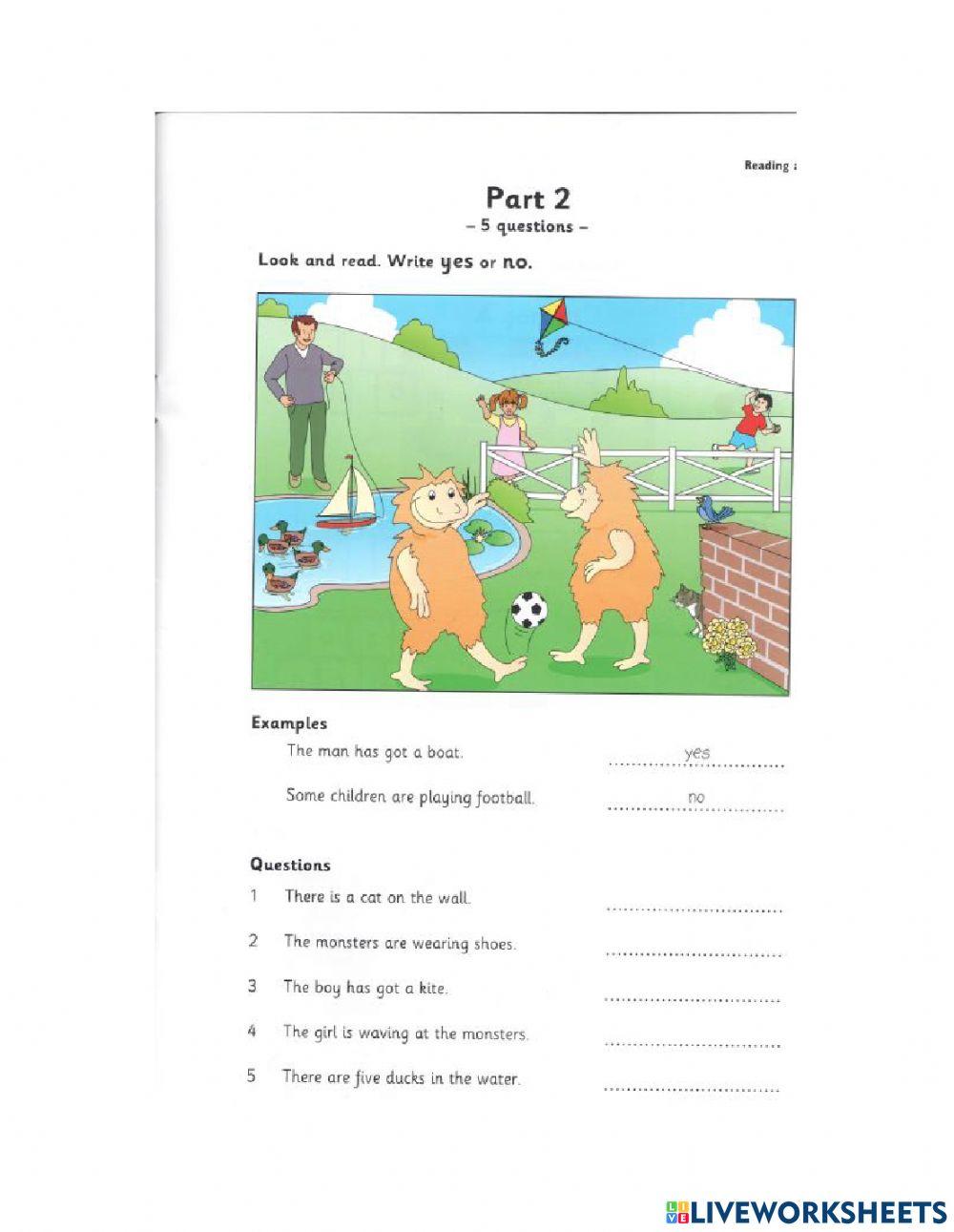 Starters - Test 2 - Book 7 - Reading + Writing