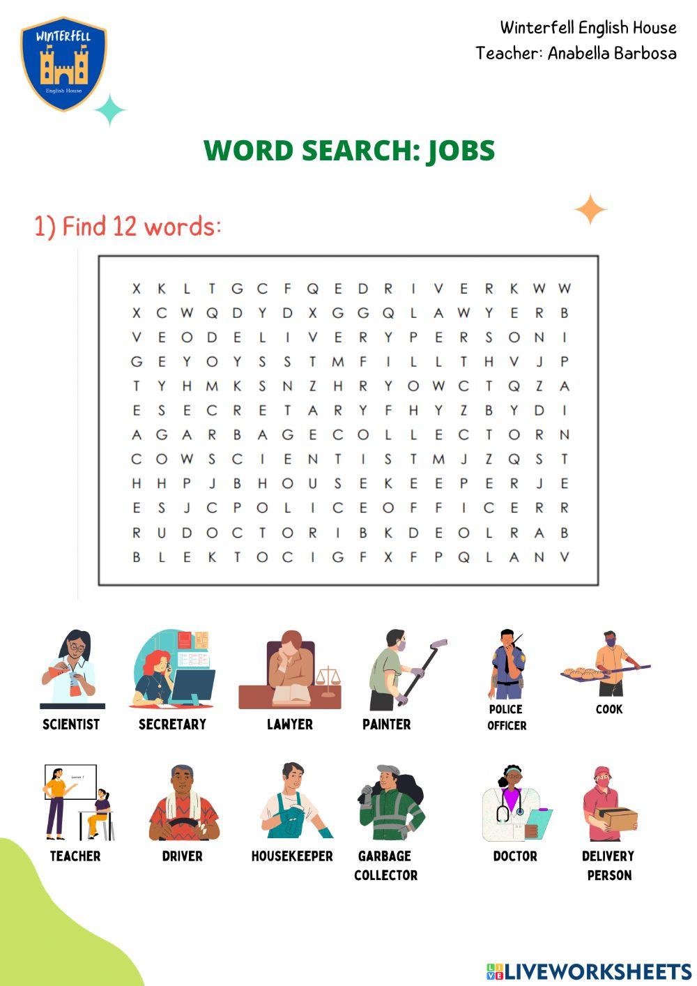 Jobs - wordsearch