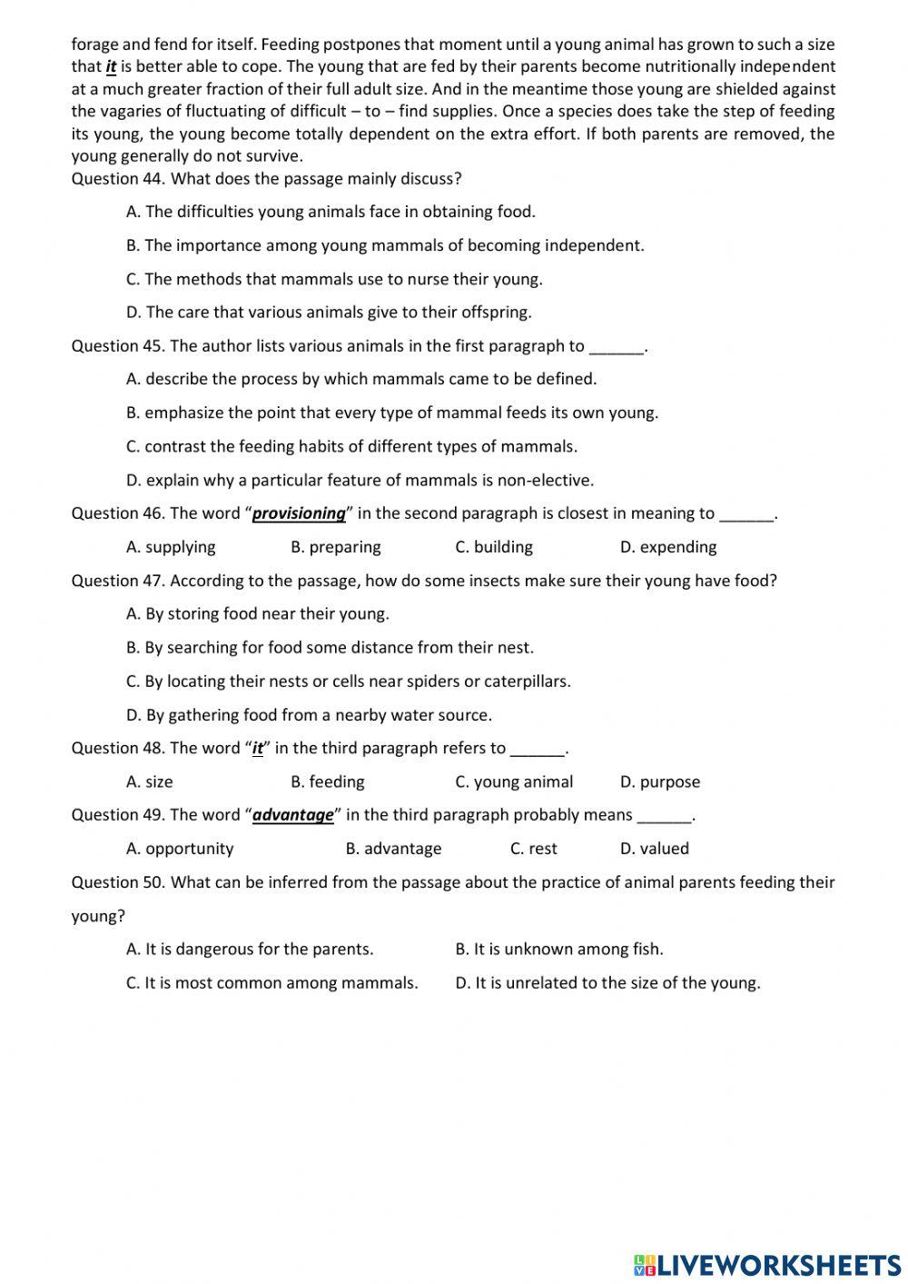 Test 133 t4 worksheet | Live Worksheets