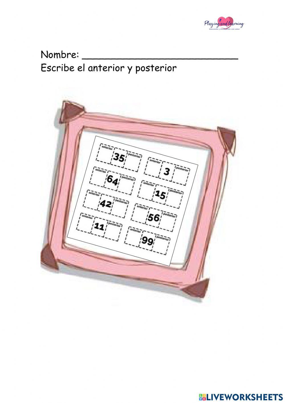 Anterior y posterior de un número