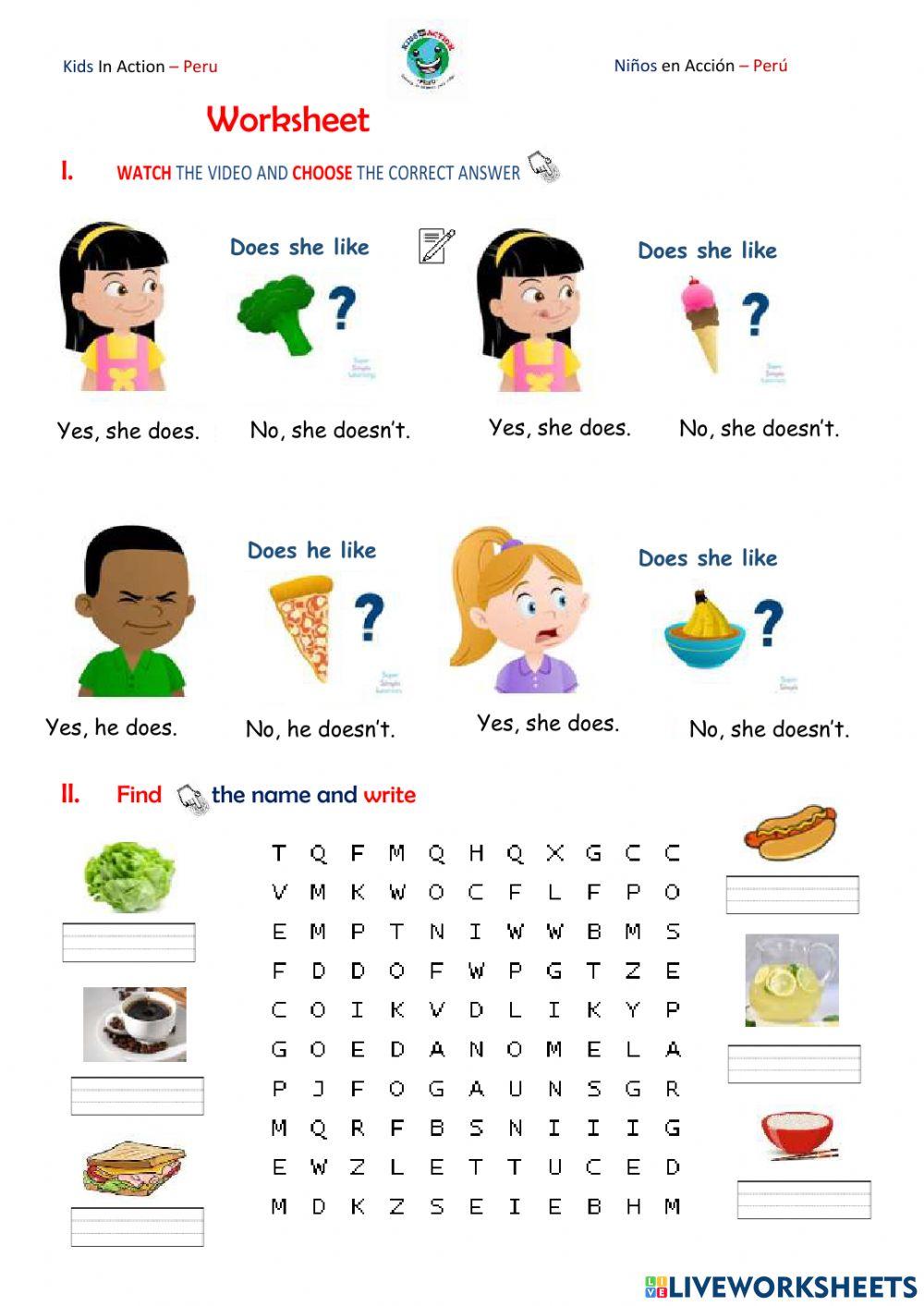 Pre starters 12 worksheet 4