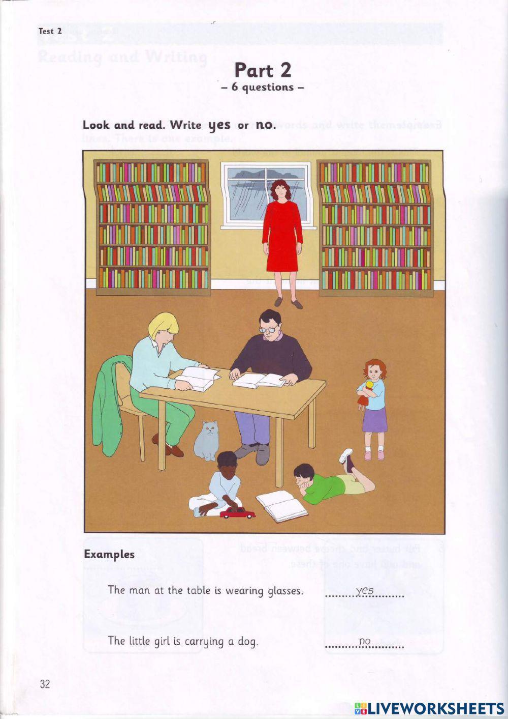 Movers - Test 2.1 - Book 2 - Reading + Writing