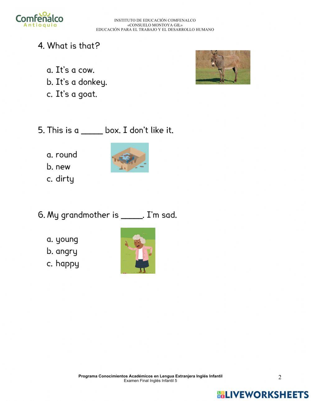 Kids 5 Final Exam (Infantil)