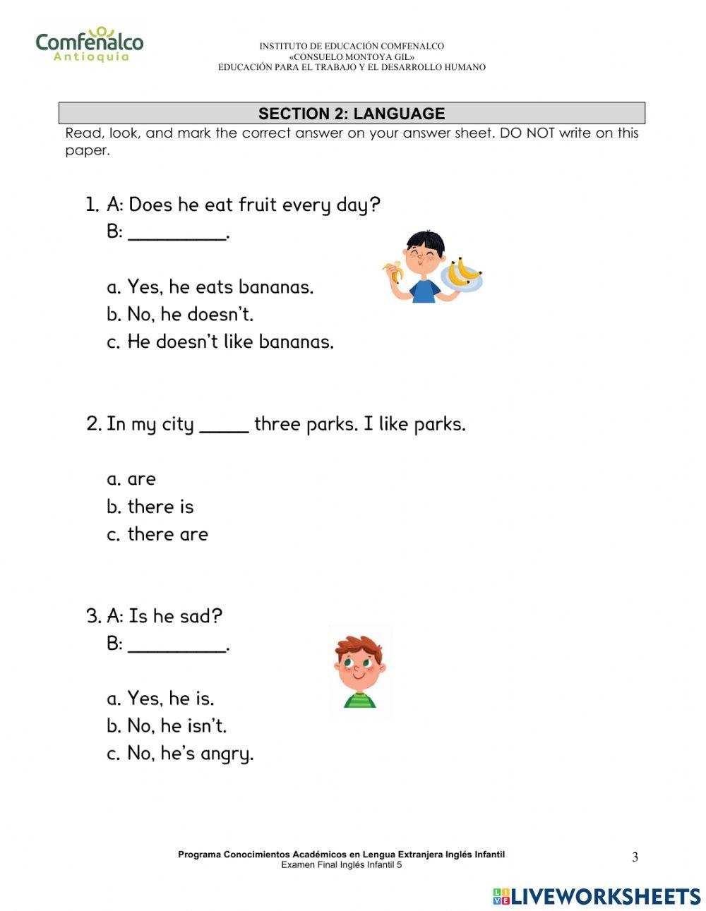 Kids 5 Final Exam (Infantil)