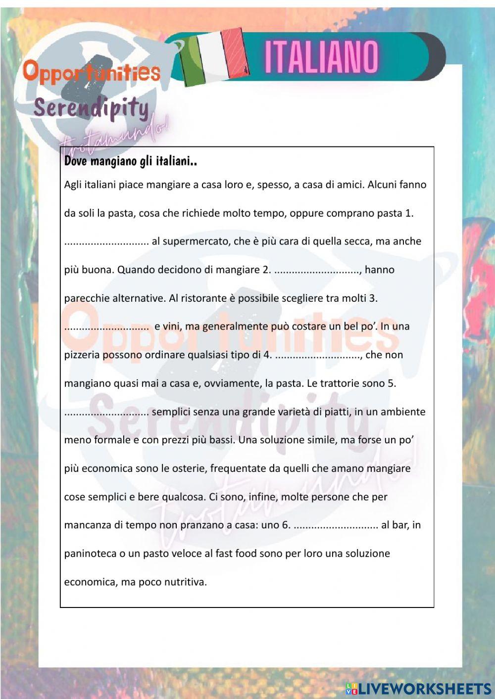 Progetto italiano, tarea 6