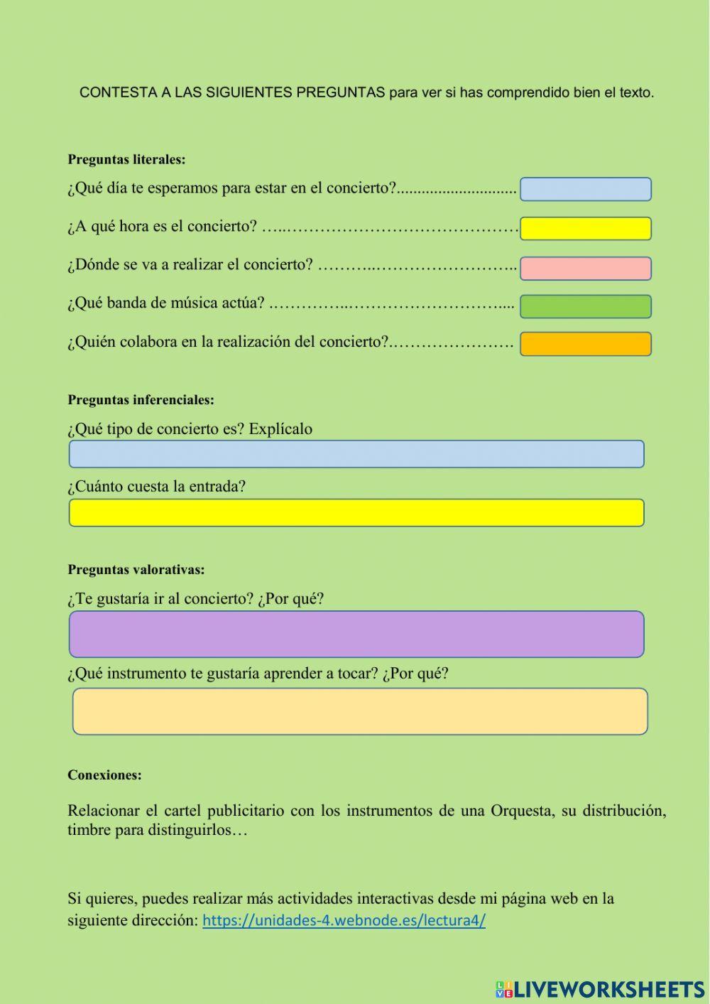 Lectura comprensiva sobre cartel