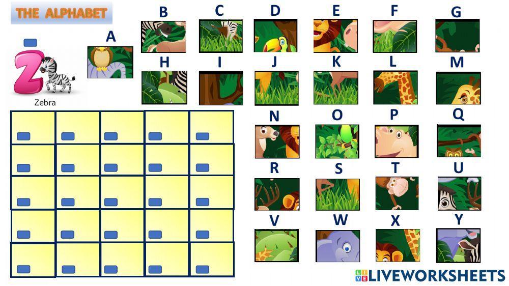 Alphabet puzzle - In the jungle