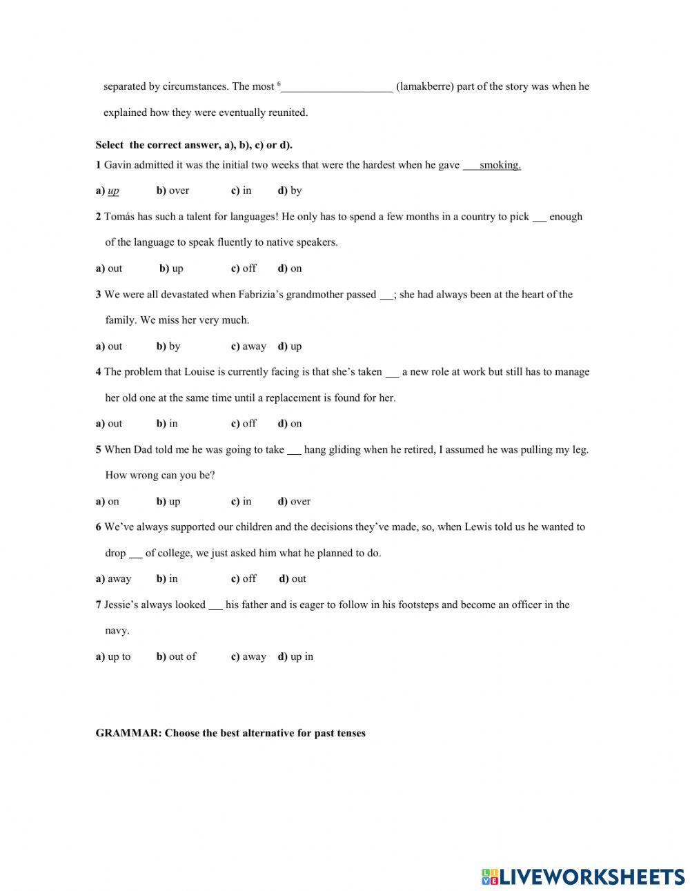 Remedial Unit 3 online exercise for | Live Worksheets