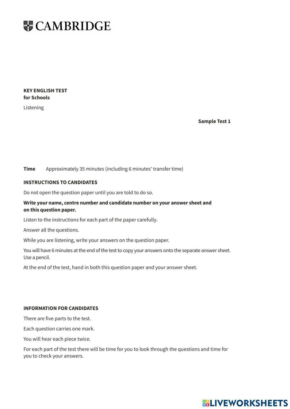 Complete Ket listening