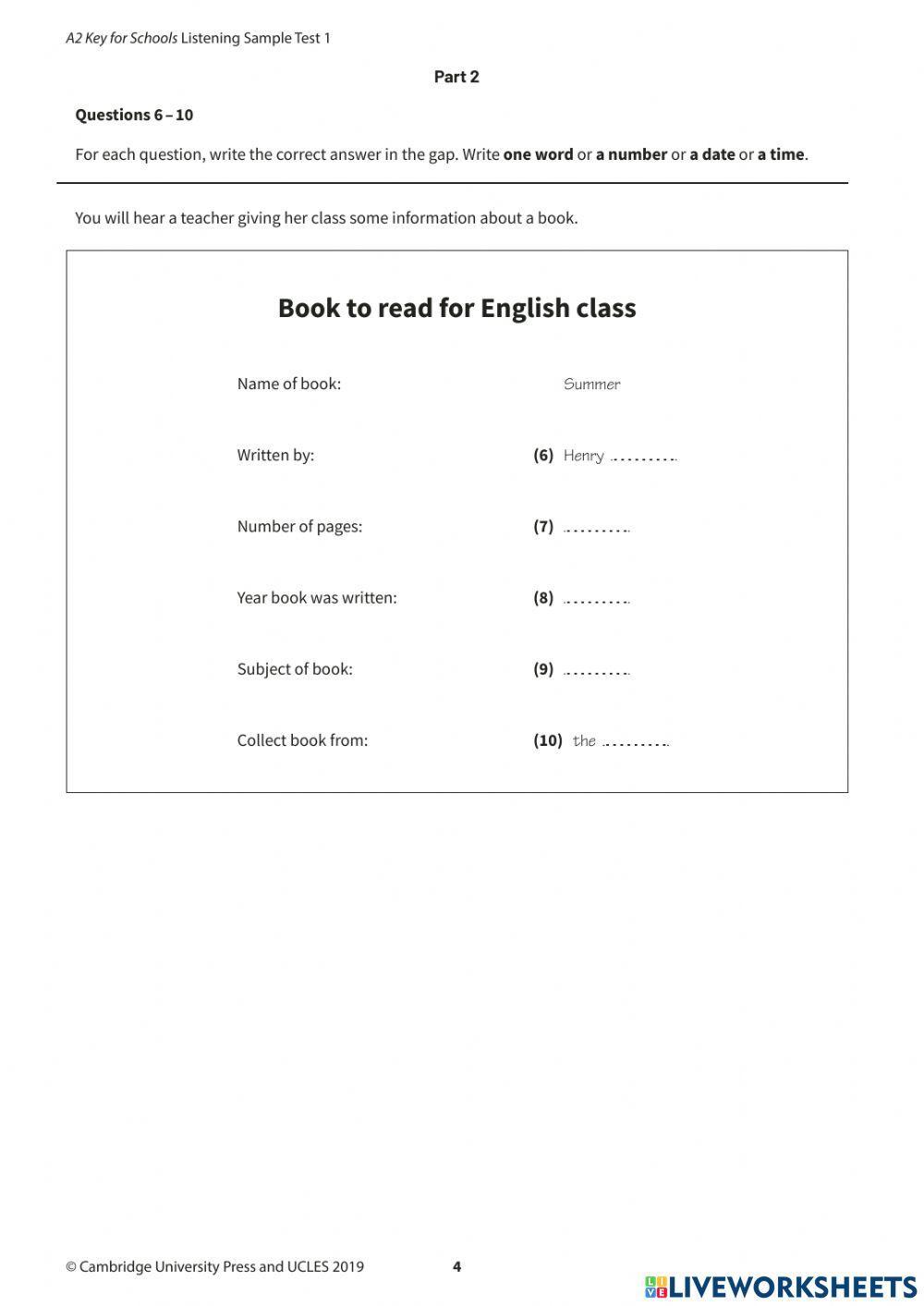 Complete Ket listening