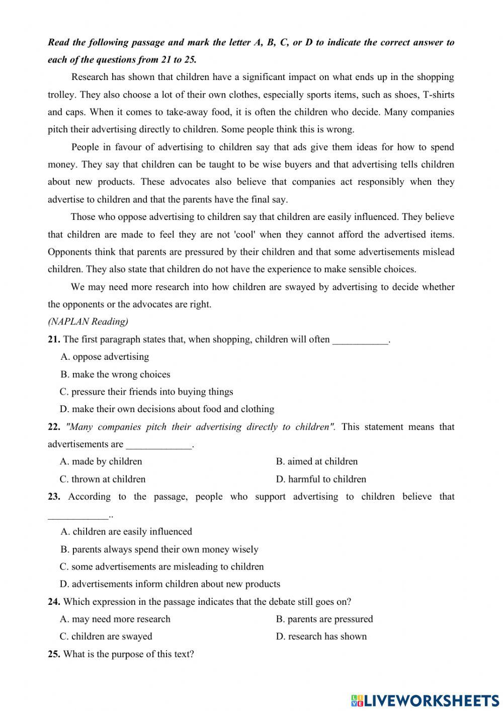 MOCK EXAM- e9- ENGLISH MS TRANG