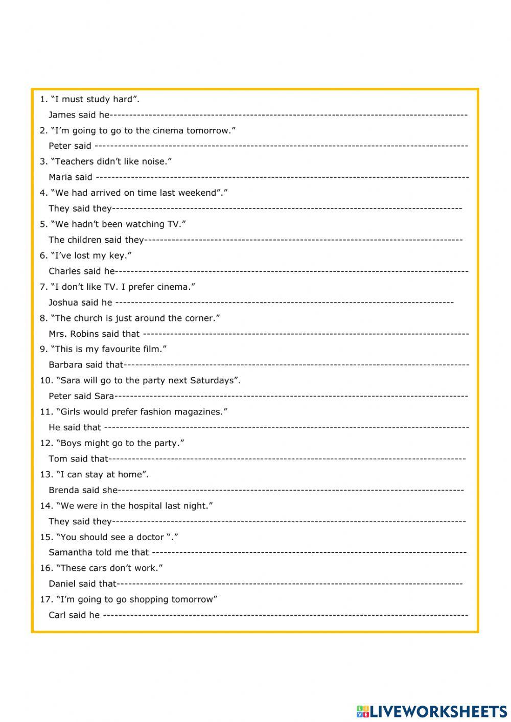 Reported speech-retake