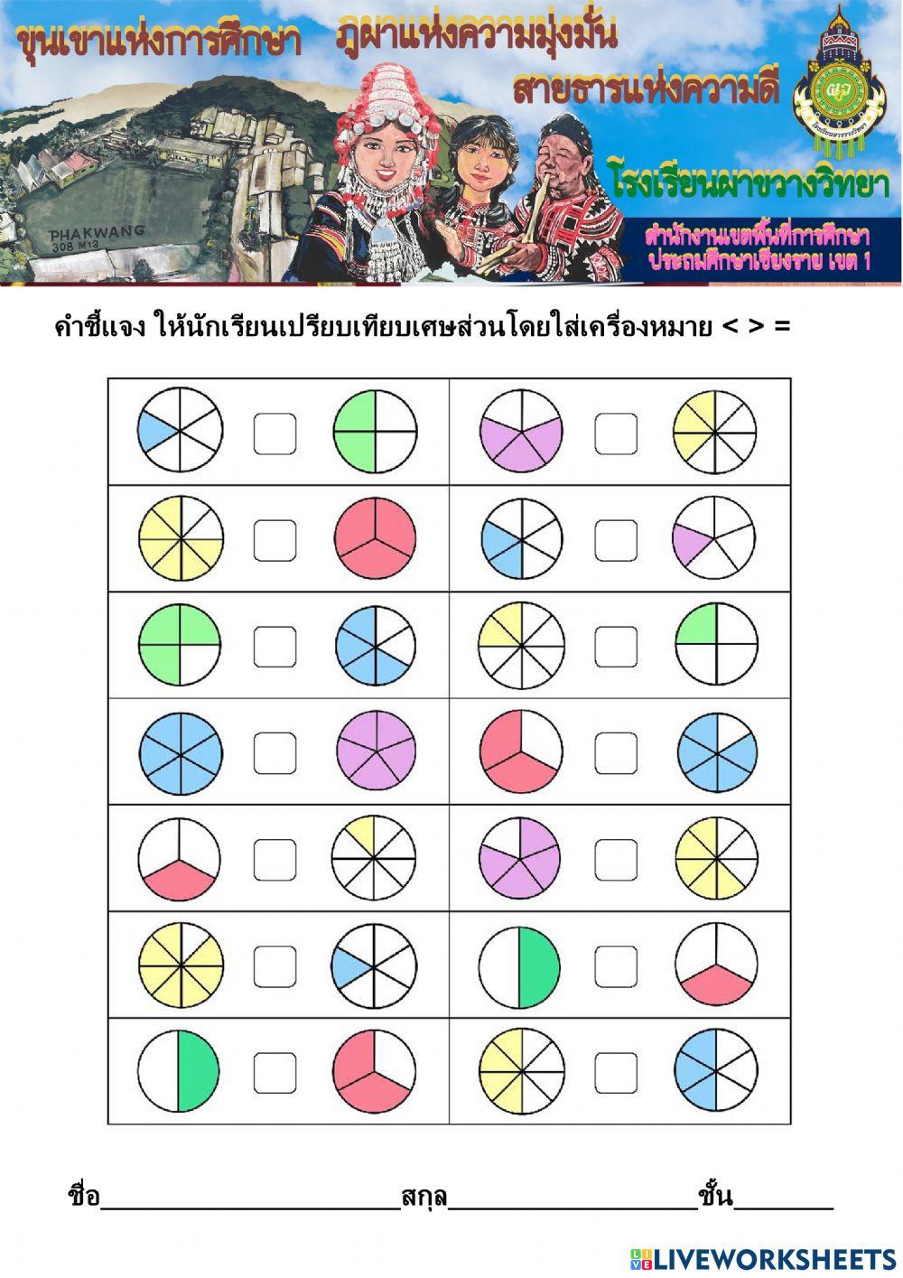 การเปรียบเทียบเศษส่วน