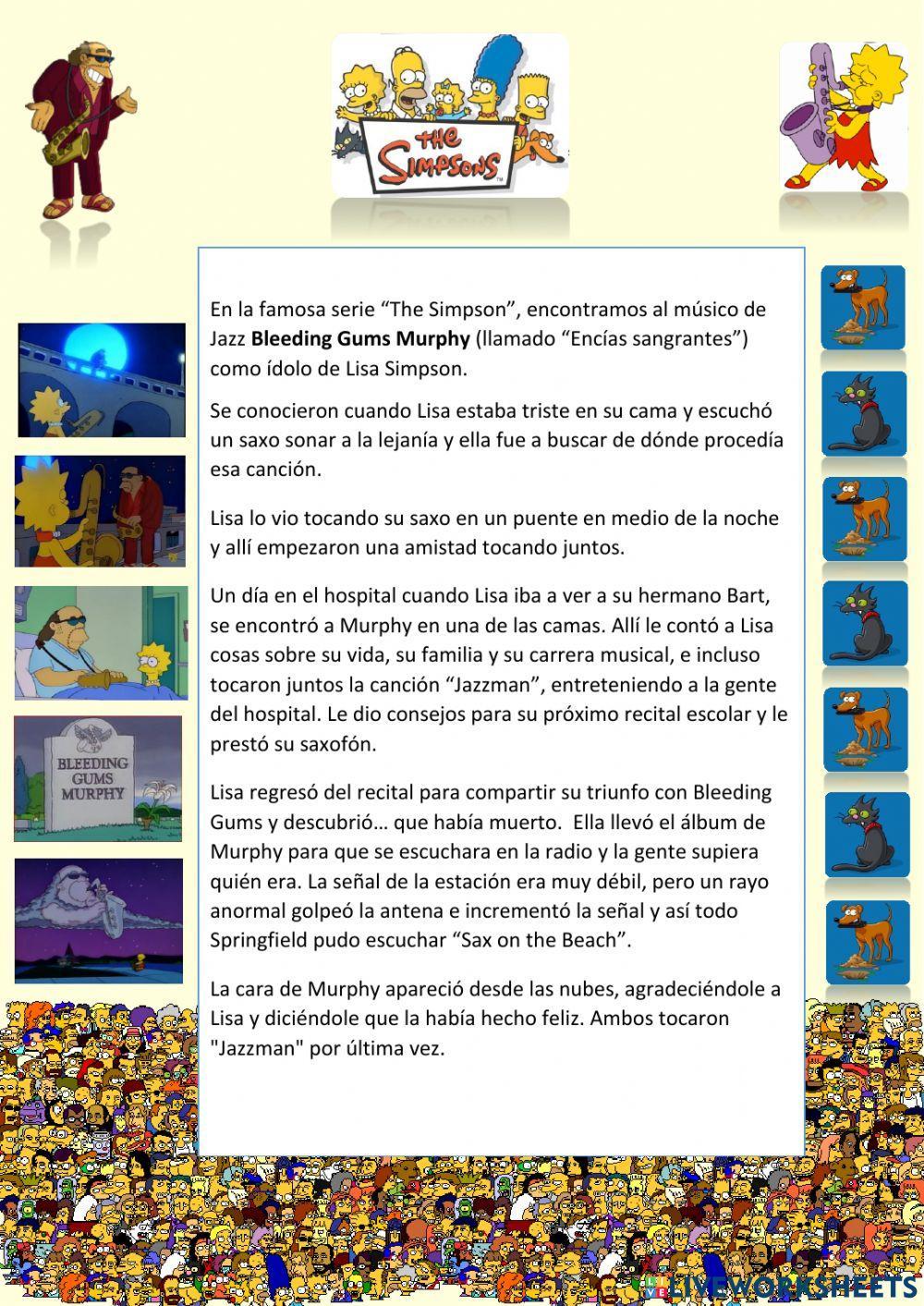 Lectura comprensiva sobre Murphy de los Simpsons