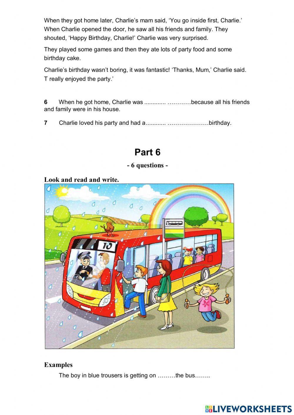 Movers 2 Test 3 Reading and Writing