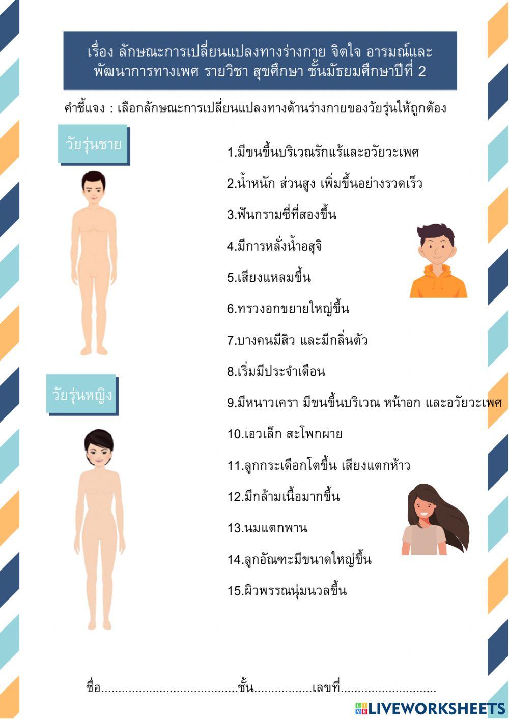 วิชาสุชศึกษา ม.2