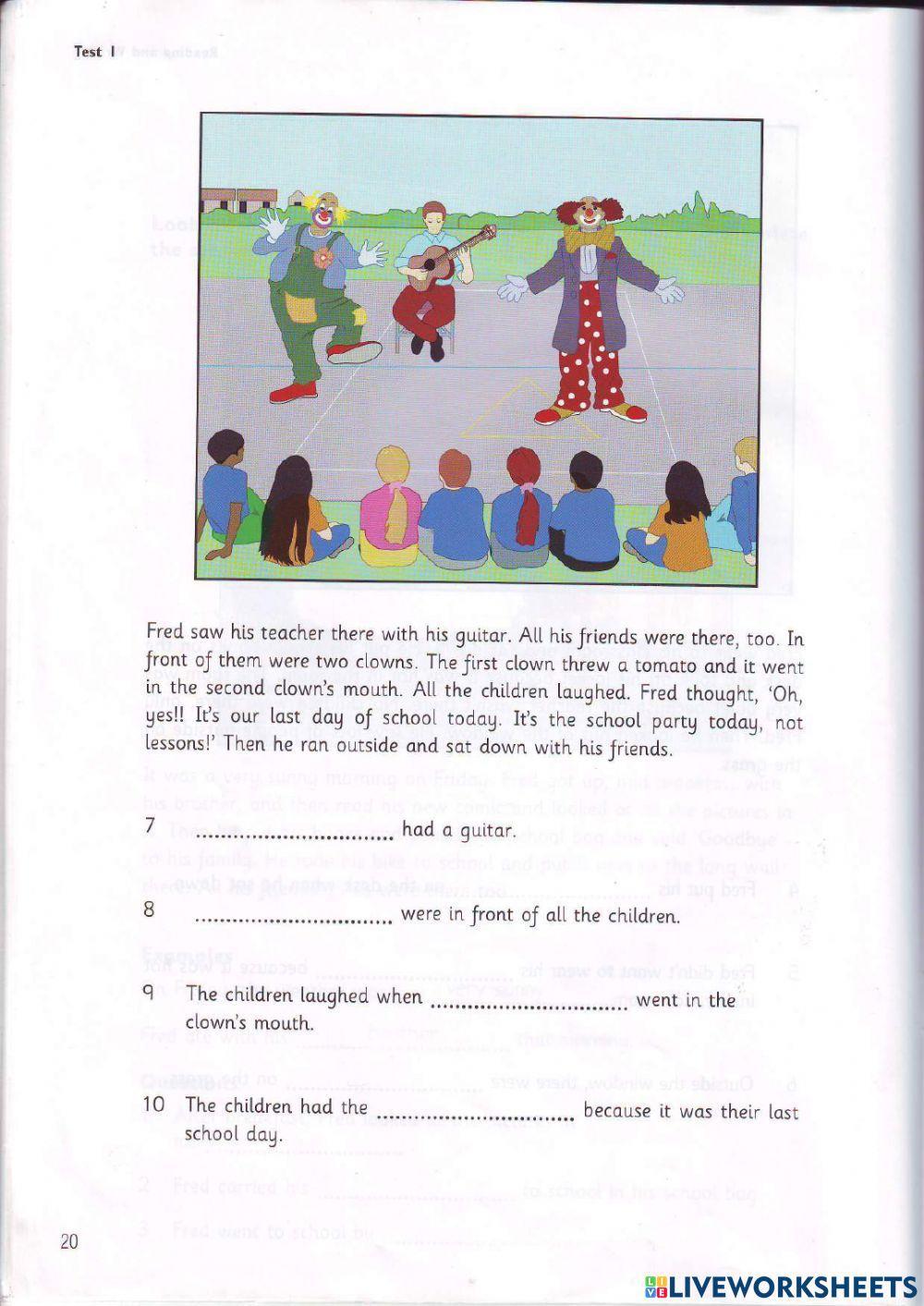 Movers - Test 1.2 - Book 2 - Reading + Writing