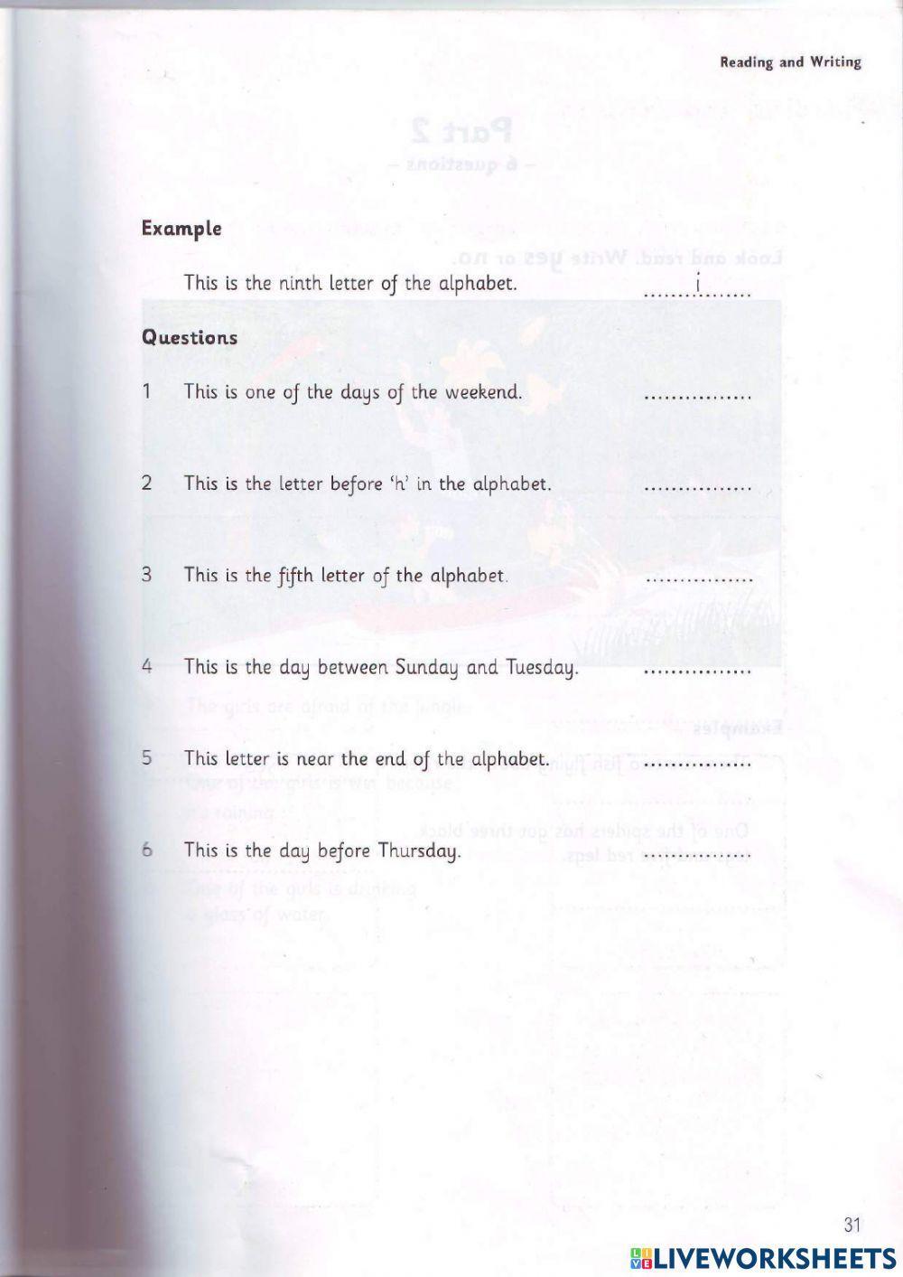 Movers - Test 2.1 - Book 2 - Reading + Writing