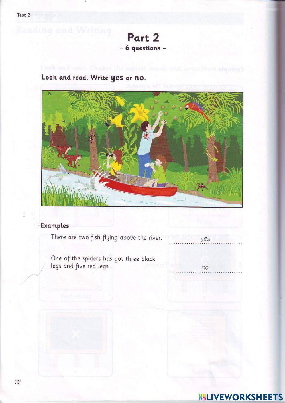 Movers - Test 2.1 - Book 2 - Reading + Writing