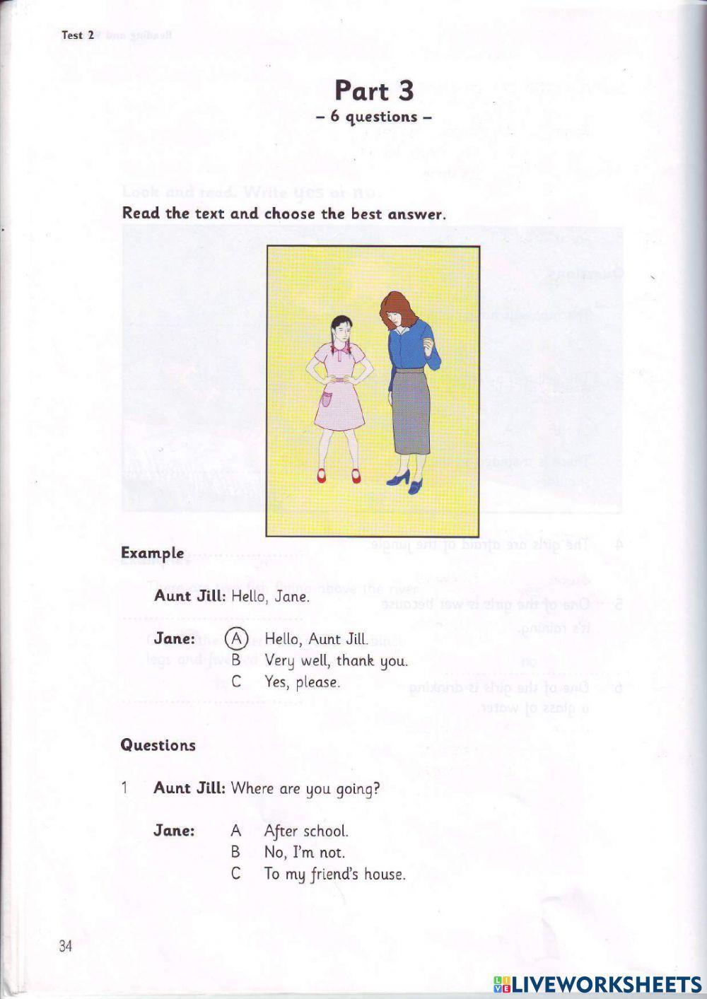 Movers - Test 2.1 - Book 2 - Reading + Writing