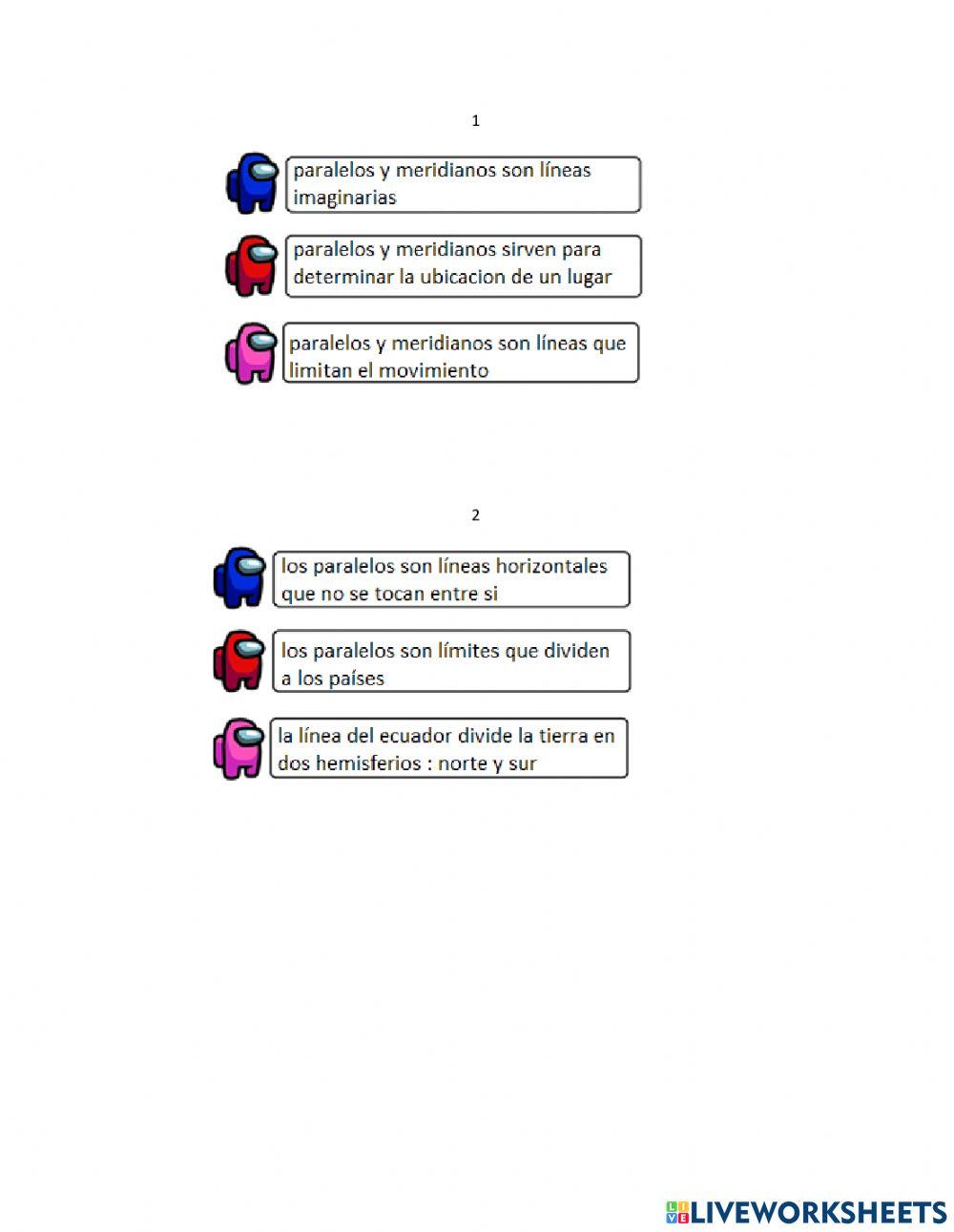 Among us paralelos y meridianos