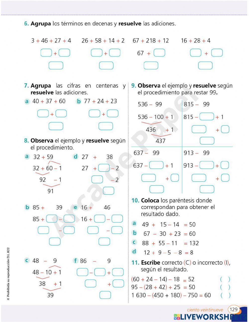 Operaciones combinadas