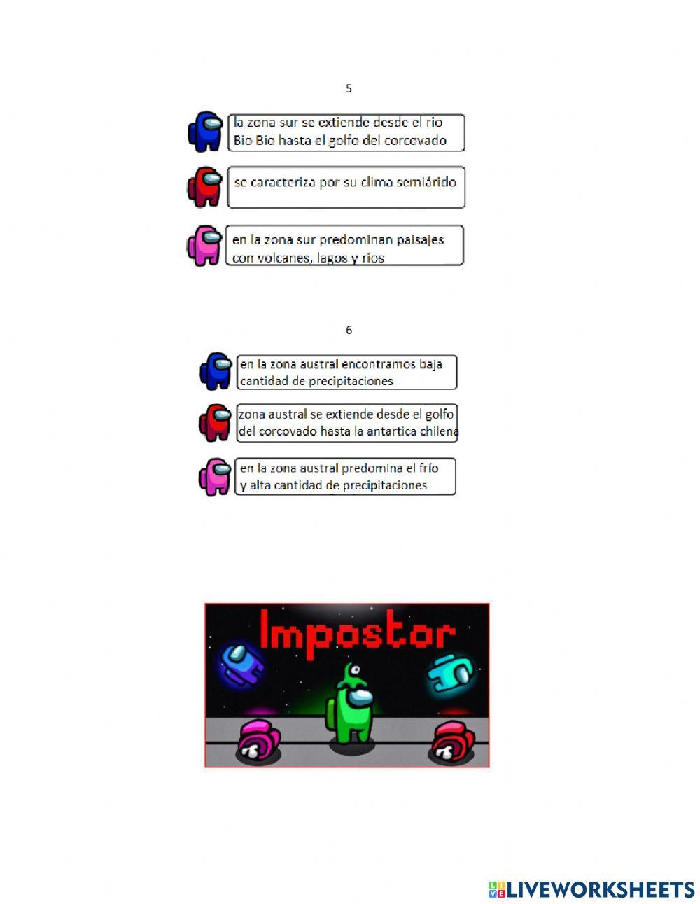 Among us zonas naturales