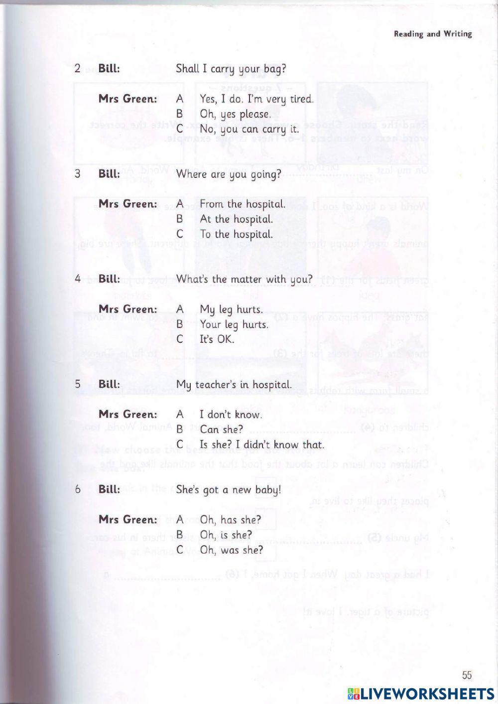 Movets - Test 3.1 - Book 2 - Reading + Writing