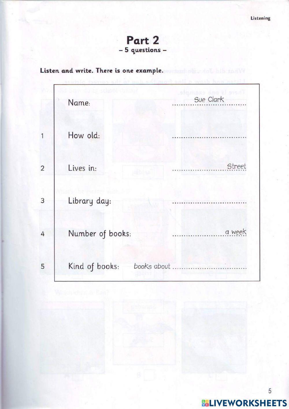 Movers - Test 1 - Book 3 - Listening