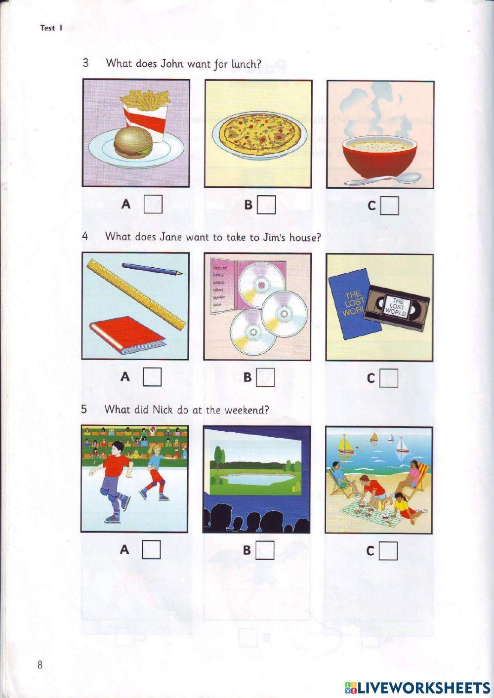 Movers - Test 1 - Book 3 - Listening