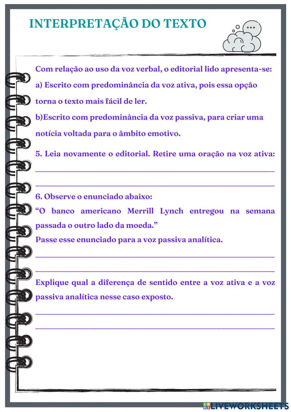 Vozes verbais e interpretação textual