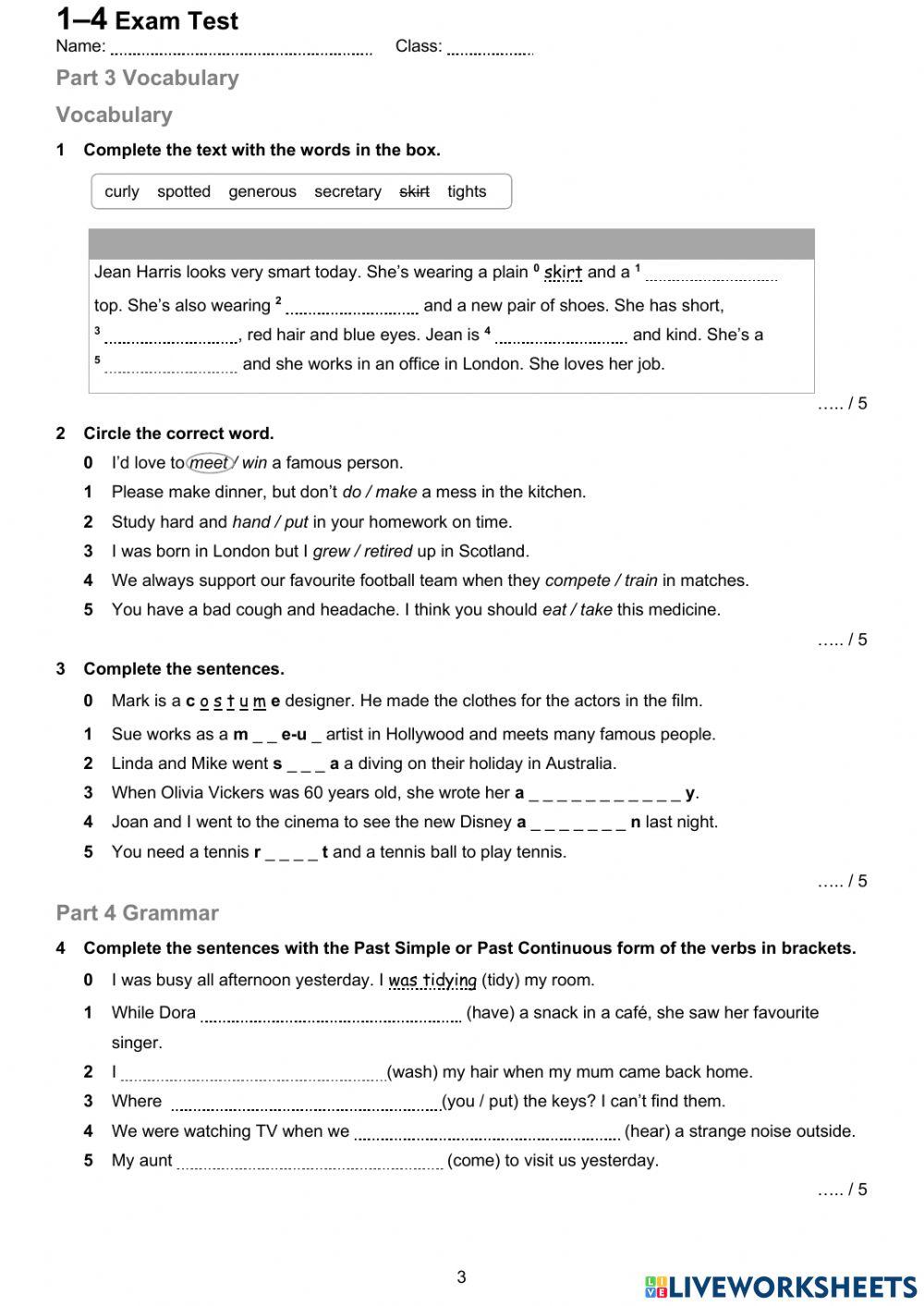 GG4 Mid-Year Exam Test 1-4