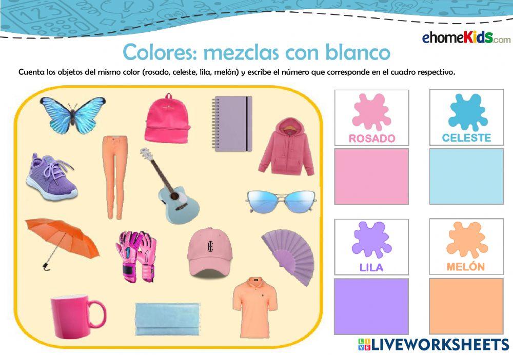 Colores: mezclas con blanco