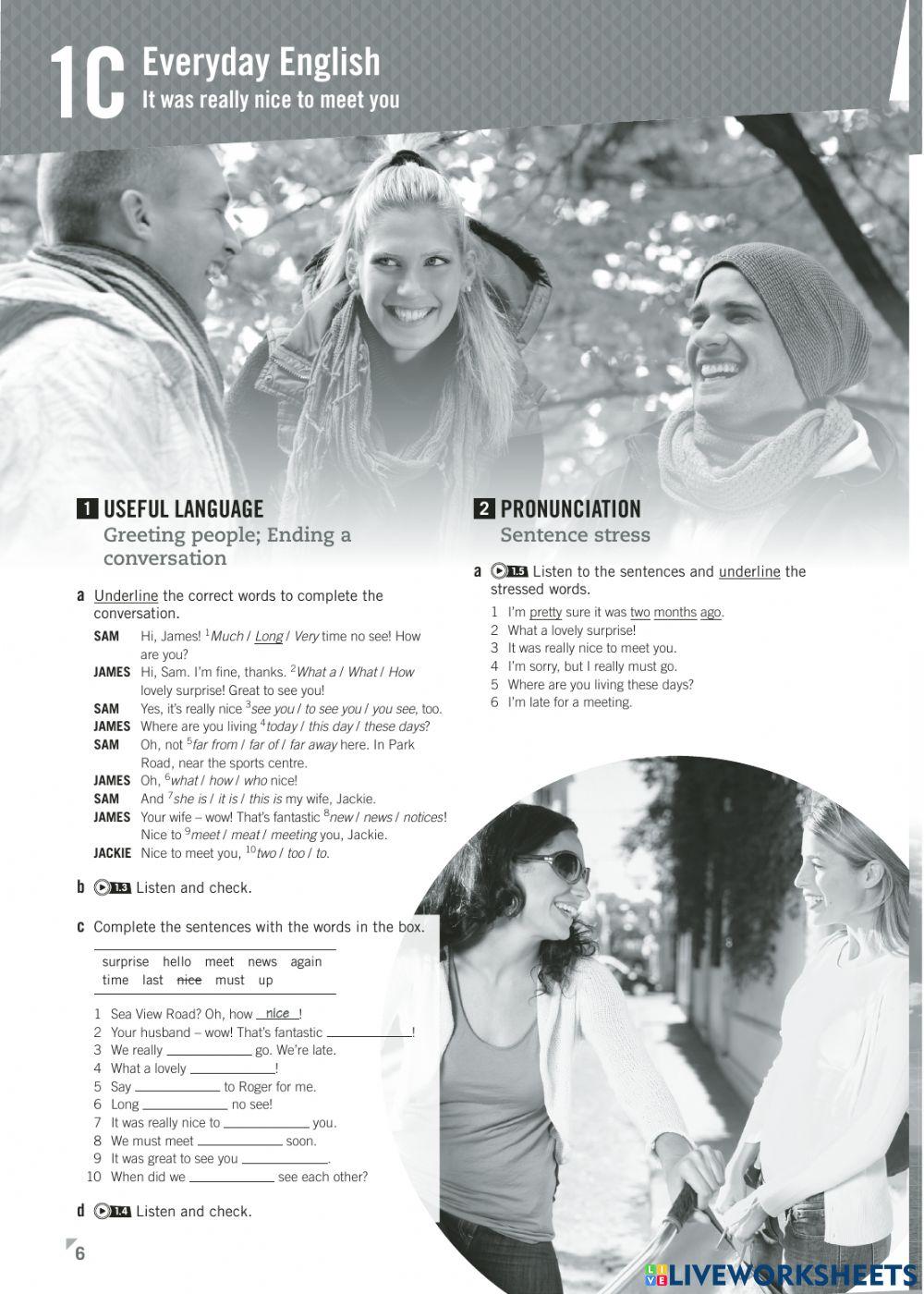 Empower Pre Intermediate Unit 1 C page 6