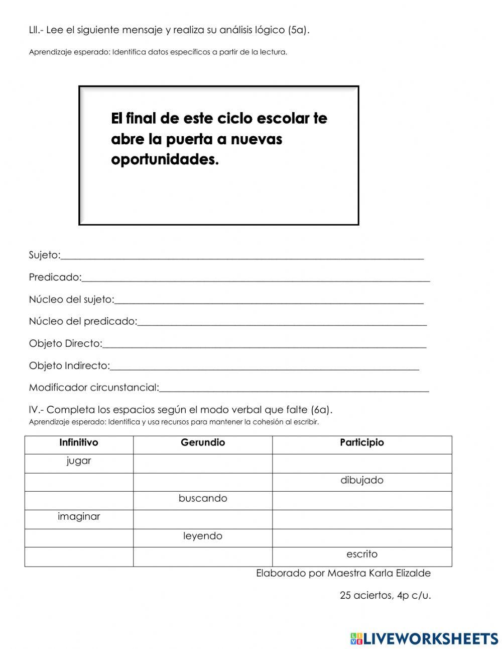 Evaluaciòn de eespañol junio